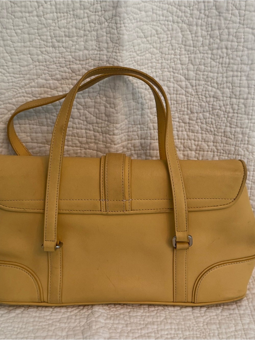 Coach Yellow Leather Buckle Flap Shoulder Bag Purse Style 9267 - Picture 2 of 6